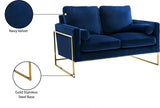 Mila Blue Velvet Loveseat from Meridian - Luna Furniture