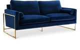 Mila Blue Velvet Sofa from Meridian - Luna Furniture