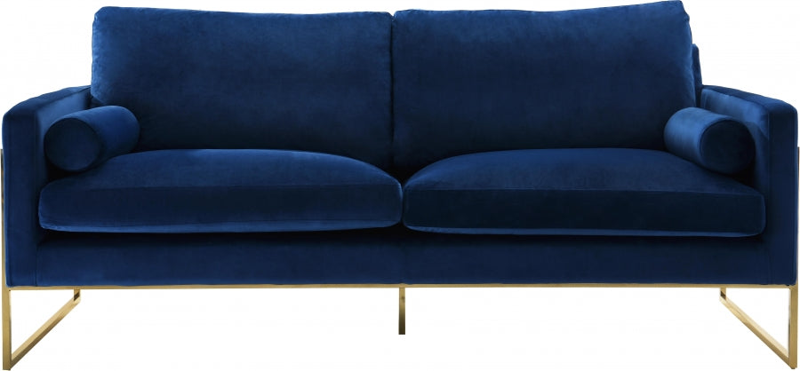 Mila Blue Velvet Sofa from Meridian - Luna Furniture