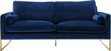 Mila Blue Velvet Sofa from Meridian - Luna Furniture