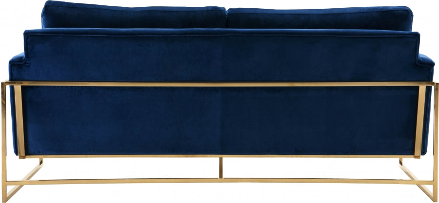 Mila Blue Velvet Sofa from Meridian - Luna Furniture