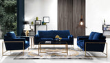 Mila Blue Velvet Sofa from Meridian - Luna Furniture