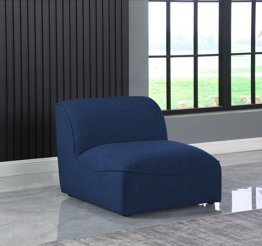 Miramar Blue Modular Armless Chair from Meridian - Luna Furniture