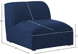 Miramar Blue Modular Armless Chair from Meridian - Luna Furniture