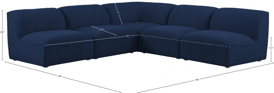 Miramar Blue Modular Sectional from Meridian - Luna Furniture