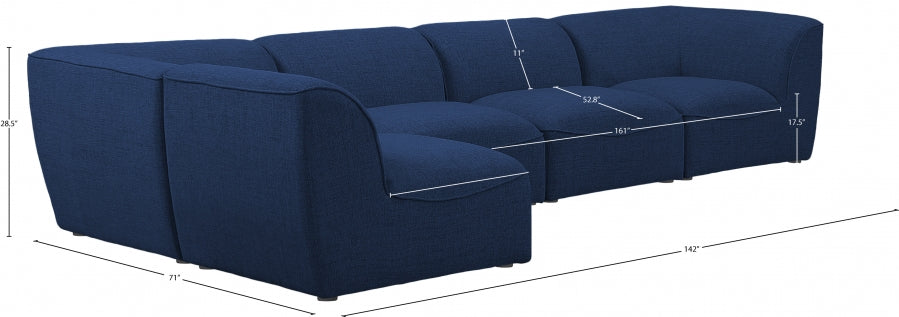 Miramar Blue Modular Sectional from Meridian - Luna Furniture