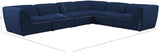 Miramar Blue Modular Sectional from Meridian - Luna Furniture