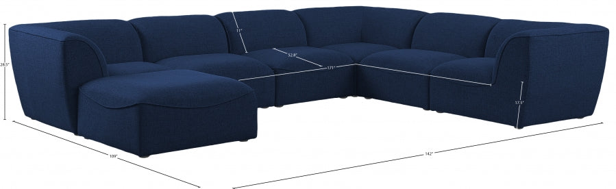 Miramar Blue Modular Sectional from Meridian - Luna Furniture