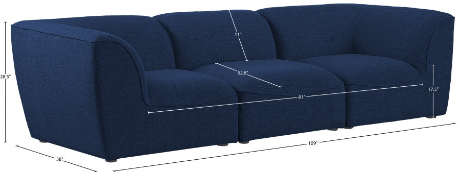 Miramar Blue Modular Sofa from Meridian - Luna Furniture