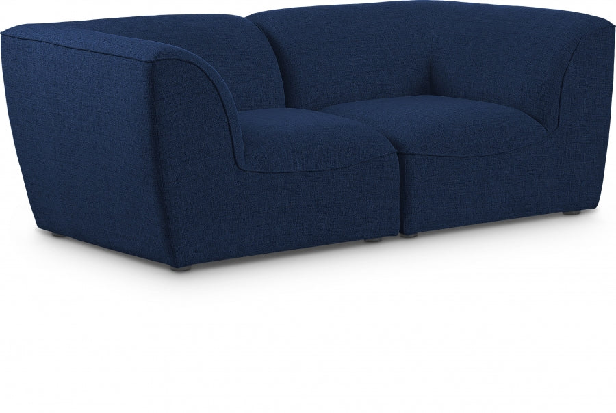 Miramar Blue Modular Loveseat from Meridian - Luna Furniture