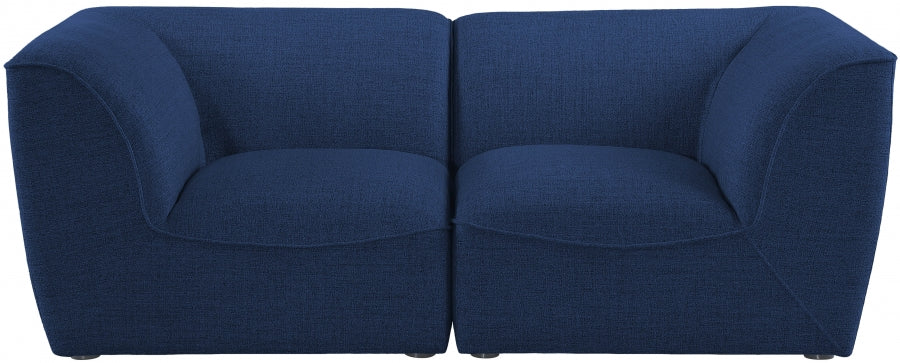 Miramar Blue Modular Loveseat from Meridian - Luna Furniture