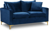 Naomi Blue Velvet Loveseat from Meridian - Luna Furniture