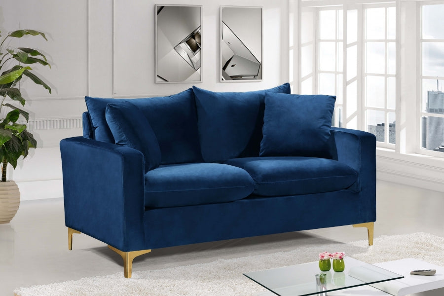 Naomi Blue Velvet Loveseat from Meridian - Luna Furniture