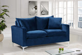 Naomi Blue Velvet Loveseat from Meridian - Luna Furniture