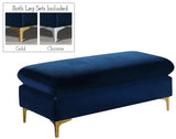 Naomi Blue Velvet Reversible Sectional from Meridian - Luna Furniture