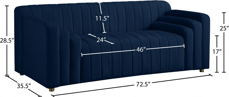 Naya Blue Velvet Loveseat from Meridian - Luna Furniture