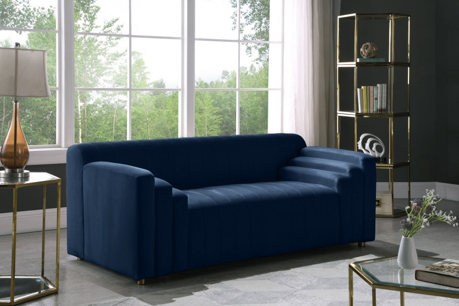 Naya Blue Velvet Loveseat from Meridian - Luna Furniture