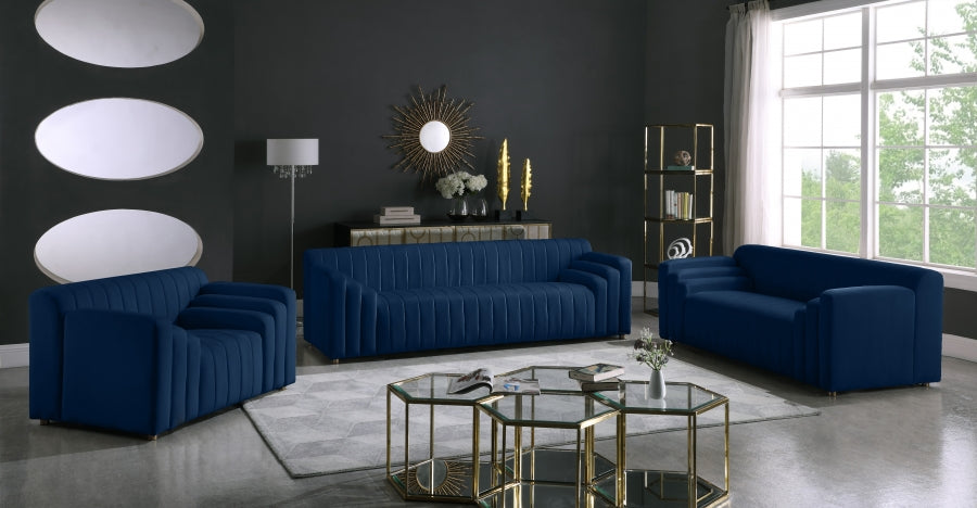 Naya Blue Velvet Loveseat from Meridian - Luna Furniture