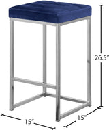 Nicola Blue Velvet Counter Stool, Set of 2 from Meridian - Luna Furniture