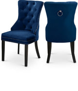 Nikki Blue Velvet Dining Chair, Set of 2 from Meridian - Luna Furniture