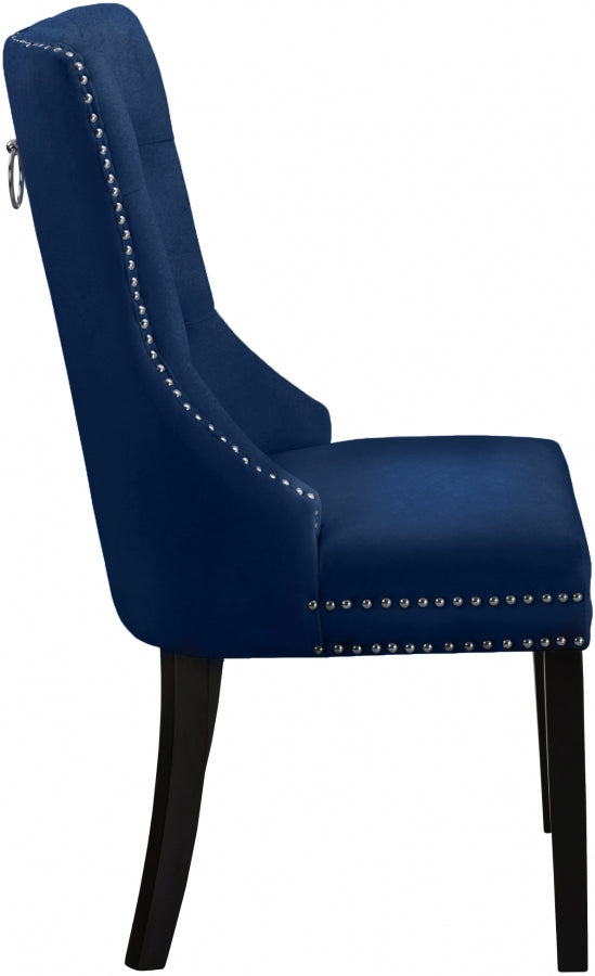 Nikki Blue Velvet Dining Chair, Set of 2 from Meridian - Luna Furniture