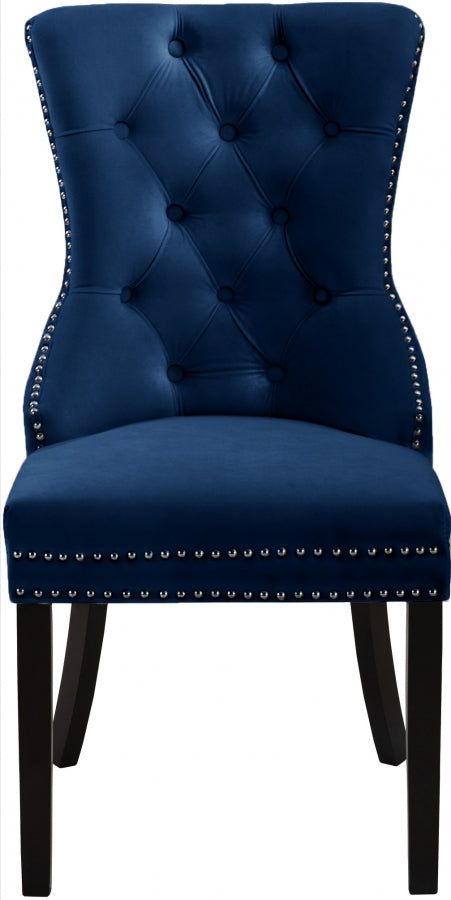 Nikki Blue Velvet Dining Chair, Set of 2 from Meridian - Luna Furniture