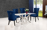 Nikki Blue Velvet Dining Chair, Set of 2 from Meridian - Luna Furniture