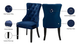 Nikki Blue Velvet Dining Chair, Set of 2 from Meridian - Luna Furniture