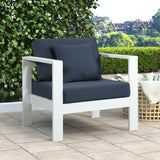 Nizuc Blue Outdoor Patio Aluminum Modular Arm Chair from Meridian - Luna Furniture