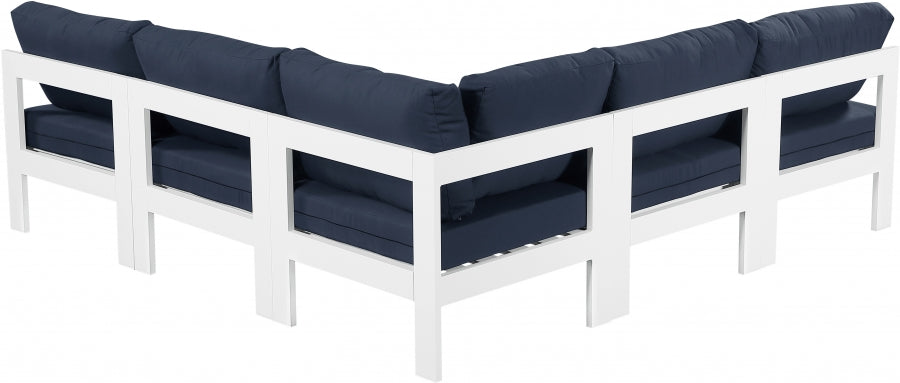 Nizuc Blue Outdoor Patio Aluminum Modular Sectional from Meridian - Luna Furniture