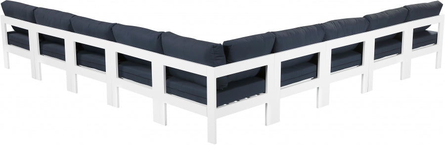 Nizuc Blue Outdoor Patio Aluminum Modular Sectional from Meridian - Luna Furniture