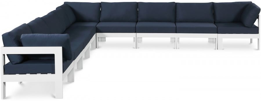 Nizuc Blue Outdoor Patio Aluminum Modular Sectional from Meridian - Luna Furniture