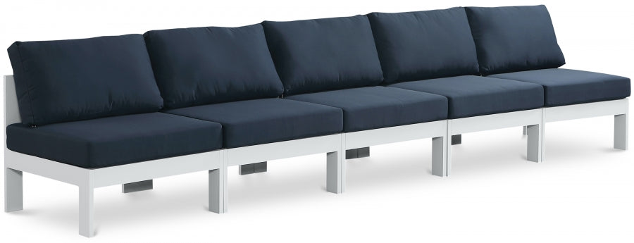 Nizuc Blue Outdoor Patio Aluminum Modular Sofa from Meridian - Luna Furniture