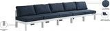 Nizuc Blue Outdoor Patio Aluminum Modular Sofa from Meridian - Luna Furniture