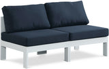 Nizuc Blue Outdoor Patio Aluminum Modular Sofa from Meridian - Luna Furniture