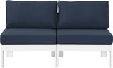 Nizuc Blue Outdoor Patio Aluminum Modular Sofa from Meridian - Luna Furniture