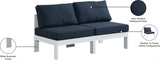 Nizuc Blue Outdoor Patio Aluminum Modular Sofa from Meridian - Luna Furniture