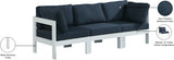 Nizuc Blue Outdoor Patio Aluminum Modular Sofa from Meridian - Luna Furniture