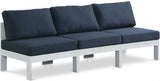 Nizuc Blue Outdoor Patio Aluminum Modular Sofa from Meridian - Luna Furniture