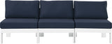 Nizuc Blue Outdoor Patio Aluminum Modular Sofa from Meridian - Luna Furniture