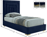 Nora Blue Velvet Twin Bed from Meridian - Luna Furniture