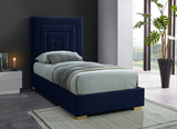 Nora Blue Velvet Twin Bed from Meridian - Luna Furniture