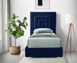 Nora Blue Velvet Twin Bed from Meridian - Luna Furniture