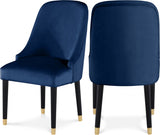 Omni Blue Velvet Dining Chair from Meridian - Luna Furniture