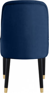 Omni Blue Velvet Dining Chair from Meridian - Luna Furniture