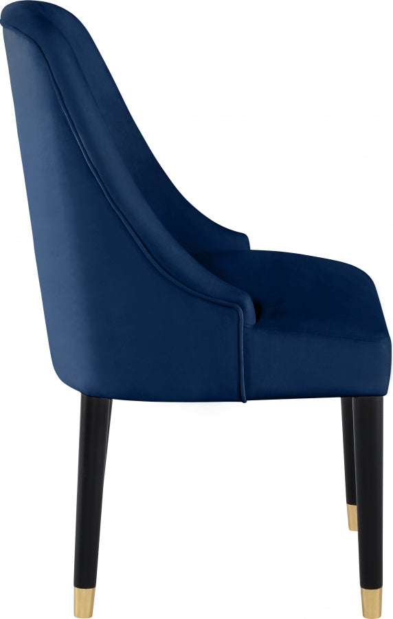 Omni Blue Velvet Dining Chair from Meridian - Luna Furniture