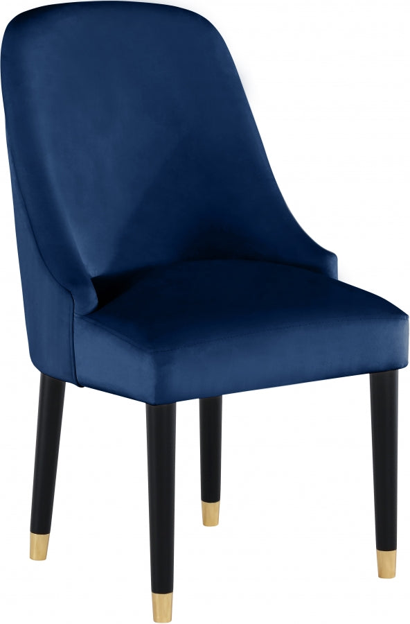 Omni Blue Velvet Dining Chair from Meridian - Luna Furniture