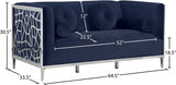 Opal Blue Velvet Loveseat from Meridian - Luna Furniture