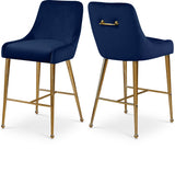 Owen Blue Velvet Counter Stool, Set of 2 from Meridian - Luna Furniture