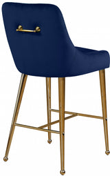 Owen Blue Velvet Counter Stool, Set of 2 from Meridian - Luna Furniture